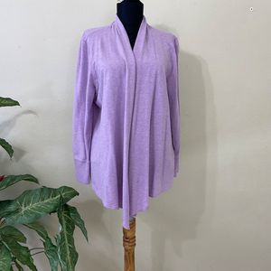 Chico's Zenergy Women's 2 US 12/ 14 Purple  Open Front Cardigan Soft Modal blend